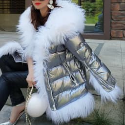 Maomaokong 2026 Women Winter Natural Real Fur Collar Thick White Duck Down Jacket Luxury Female Clothes Outerwear Puffer Coat