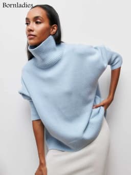 Bornladies Men's Pullover Sweater Autumn Winter Thick Warm Pullover Tops Oversized Casual Loose Knitted Jumper Female Pull