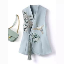 Temperament National Wind Vest Female Spring New Product 2026 Heavy Industry Phoenix Embroidery Chinese-Style Waistcoat Female