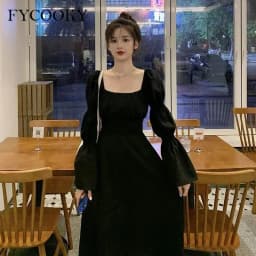 Sweet Back Puff Sleeve Dress Women Autumn 2025 New Pink Bandage Dress Fashion Elegant Chiffon Long Dresses Female