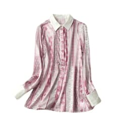 2024 Autumn Women Tops Office Lady Real Mulberry Silk Shirt Women's Long Sleeve Silk Blouse Loose Casual Elegant Shirts Zm3342