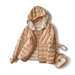 Schinteon Women light White Duck Down Jacket Coat with Hood Double-sided Wearing Casual Simple High Quality Outwear 2023 New