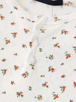 Vintage Floral Print Slim T-shirts Women Sweet Chic Button Round Neck Long Sleeve T Shirt Women Autumn Streetwear Y2k Tops 2024