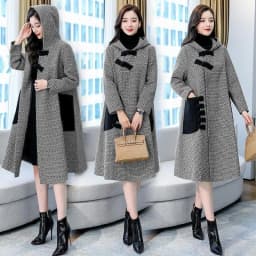 New Autumn Winter Woolen Jacket Female Outerwear Korean Fashion Loose Cape Coat Women's Overcoat Mid-Llength Tweed Casual Tops