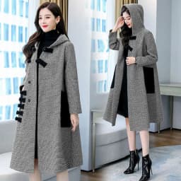 New Autumn Winter Woolen Jacket Female Outerwear Korean Fashion Loose Cape Coat Women's Overcoat Mid-Llength Tweed Casual Tops