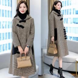 New Autumn Winter Woolen Jacket Female Outerwear Korean Fashion Loose Cape Coat Women's Overcoat Mid-Llength Tweed Casual Tops