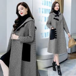 New Autumn Winter Woolen Jacket Female Outerwear Korean Fashion Loose Cape Coat Women's Overcoat Mid-Llength Tweed Casual Tops