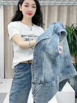 Summer 2026 New Women's Denim Vest Outside Women's Fashion Coat Spring Ladies Vest Slim Denim Jacket split joint Outwear Blue