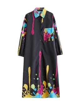 Amax luluE 2025 Autumn Luxury Streetwear Womens Fashion Loose Printed Design Dresses Ladies Casual Vintage Classic Long Vestidos