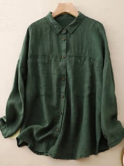 Women Long Sleeve Casual Shirt New Arrival 2023 Autumn Vintage Style Solid Color All-match Loose Female Cotton Tops Shirts B2936
