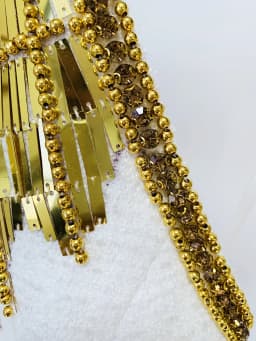 HIGH STREET Newest Fashion 2026 Designer Tops Women's Stunning Metallic Diamonds Beaded Halter Neck Tweed Camis Tank Tops