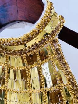 HIGH STREET Newest Fashion 2026 Designer Tops Women's Stunning Metallic Diamonds Beaded Halter Neck Tweed Camis Tank Tops
