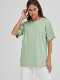 Hirsionsan 100% Cotton T Shirt Women 2024 Summer New Oversized Solid Tees Casual Basic Loose Tshirt Chic O Neck Female Tops