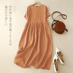 Women Cotton Linen Midi Dresses Summer Chic Female Vestidos Loose A-Line Dress Short Puffy Sleeve Casual Sundress