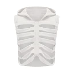 Edhomenn Fashion Vest for Adult Sleeveless Hooded Vest Hollowed Skeleton Gilet Hoodie 2023 Y2k Tops Streetwear