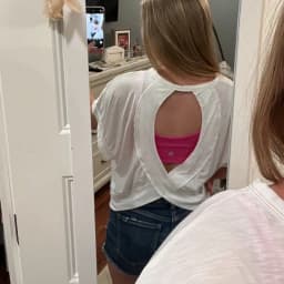Women's Aesthetic Sexy White Short Sleeve Backless Solid Color T-shirt Streetwear Crop Tops Y2k Round Neck Clothes 2024 Tees Top