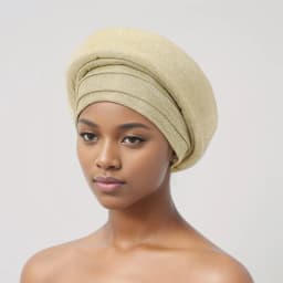 Glitter Fabric Turban Cap for Women African Pleated Head Wraps Nigeria Party Wedding Gele Lady Headscarf Bonnet