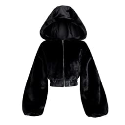 Fashion Zipped Up Coat Women's Hooded Outwear Female 2025 Winter Lamb Fur Fleece Coat Y2k Korean Fashion Vintage Crop Jackets