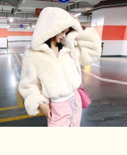Fashion Zipped Up Coat Women's Hooded Outwear Female 2025 Winter Lamb Fur Fleece Coat Y2k Korean Fashion Vintage Crop Jackets
