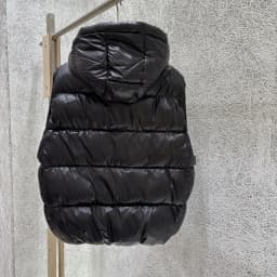 Schinteon Women White Duck Down Vest with Hood Casual Over Size Autumn Winter Warm Loose Thick Bright Black Sleeveless Jacket