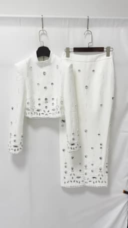 HIGH STREET Newest 2026 Designer Runway Suit Set Women's Stand Collar Zip Back Cropped Tops Long Skirt Set 2pcs
