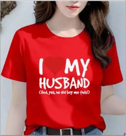 I Love My Husband Boyfriend WOMENS T-SHIRT Tee Birthday Girlfriend Wife Partner Funny Kawaii Clothes Oversized T Shirt Tops Tee