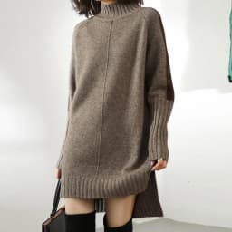 Turtleneck Knitted Sweater Women Pullovers Dress Autumn Winter Warm Thick Jumpers Wool Knit Crochet Y2k Split Jumper Cardigan