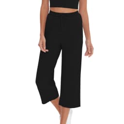 Knitted 94% Cotton Women's Pants Casual Loose Elastic High Waist Wide Leg Trousers With Pockets Sweatpants Pantalones De Mujer
