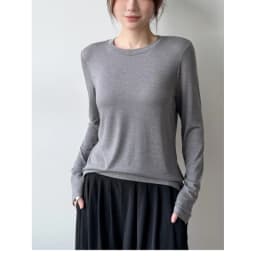 Women's Acetate Soft Long Sleeve T-shirt Spring Autumn Round Neck Thin Basic High Elasticity Tops
