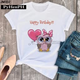 Simple Fashion Owl Youth Summer T-shirt Men's and Women's Short Sleeve Fashion Short Sleeve T-shirt Oversized T Shirt Tops Tee