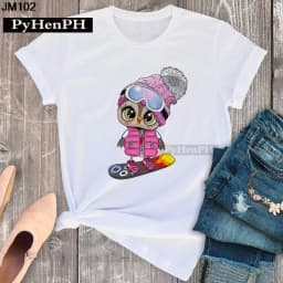 Simple Fashion Owl Youth Summer T-shirt Men's and Women's Short Sleeve Fashion Short Sleeve T-shirt Oversized T Shirt Tops Tee