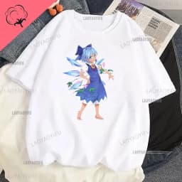 Touhou T-shirts Japanese Two-dimensional Women Harajuku T Shirt  Cat Ears Girl Anime Funny Casual Clothing Print Otaku Tops
