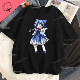 Touhou T-shirts Japanese Two-dimensional Women Harajuku T Shirt  Cat Ears Girl Anime Funny Casual Clothing Print Otaku Tops