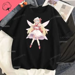 Touhou T-shirts Japanese Two-dimensional Women Harajuku T Shirt  Cat Ears Girl Anime Funny Casual Clothing Print Otaku Tops