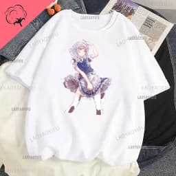 Touhou T-shirts Japanese Two-dimensional Women Harajuku T Shirt  Cat Ears Girl Anime Funny Casual Clothing Print Otaku Tops