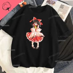 Touhou T-shirts Japanese Two-dimensional Women Harajuku T Shirt  Cat Ears Girl Anime Funny Casual Clothing Print Otaku Tops