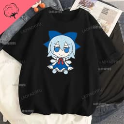 Touhou T-shirts Japanese Two-dimensional Women Harajuku T Shirt  Cat Ears Girl Anime Funny Casual Clothing Print Otaku Tops