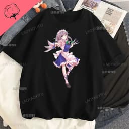 Touhou T-shirts Japanese Two-dimensional Women Harajuku T Shirt  Cat Ears Girl Anime Funny Casual Clothing Print Otaku Tops