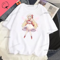 Touhou T-shirts Japanese Two-dimensional Women Harajuku T Shirt  Cat Ears Girl Anime Funny Casual Clothing Print Otaku Tops