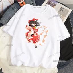Touhou T-shirts Japanese Two-dimensional Women Harajuku T Shirt  Cat Ears Girl Anime Funny Casual Clothing Print Otaku Tops