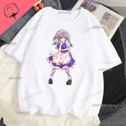 Touhou T-shirts Japanese Two-dimensional Women Harajuku T Shirt  Cat Ears Girl Anime Funny Casual Clothing Print Otaku Tops