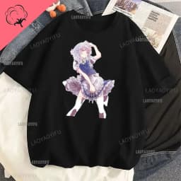 Touhou T-shirts Japanese Two-dimensional Women Harajuku T Shirt  Cat Ears Girl Anime Funny Casual Clothing Print Otaku Tops
