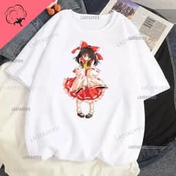 Touhou T-shirts Japanese Two-dimensional Women Harajuku T Shirt  Cat Ears Girl Anime Funny Casual Clothing Print Otaku Tops