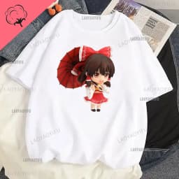 Touhou T-shirts Japanese Two-dimensional Women Harajuku T Shirt  Cat Ears Girl Anime Funny Casual Clothing Print Otaku Tops
