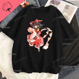 Touhou T-shirts Japanese Two-dimensional Women Harajuku T Shirt  Cat Ears Girl Anime Funny Casual Clothing Print Otaku Tops