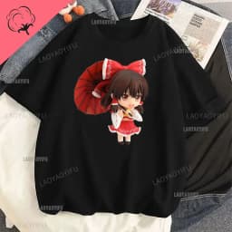 Touhou T-shirts Japanese Two-dimensional Women Harajuku T Shirt  Cat Ears Girl Anime Funny Casual Clothing Print Otaku Tops