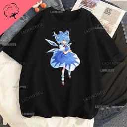 Touhou T-shirts Japanese Two-dimensional Women Harajuku T Shirt  Cat Ears Girl Anime Funny Casual Clothing Print Otaku Tops