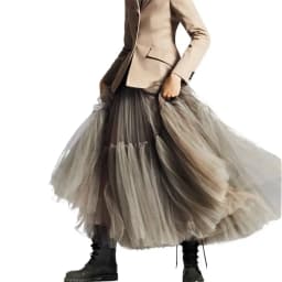Summer High Waist Long Tulle Skirts for Women Solid Color A-Line Tutu Mesh Clothing Spring Autumn Female Pleated Skirts