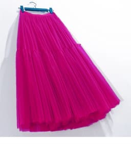 Summer High Waist Long Tulle Skirts for Women Solid Color A-Line Tutu Mesh Clothing Spring Autumn Female Pleated Skirts