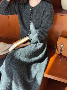 Women Two Pieces Suits O-Neck Knitted Cardigans With A-Line Long Skirt Winter Clothes Tops  Tracksuits Ladies Outfits